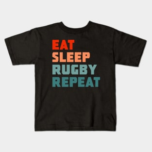 Eat Sleep Rugby Repeat Kids T-Shirt